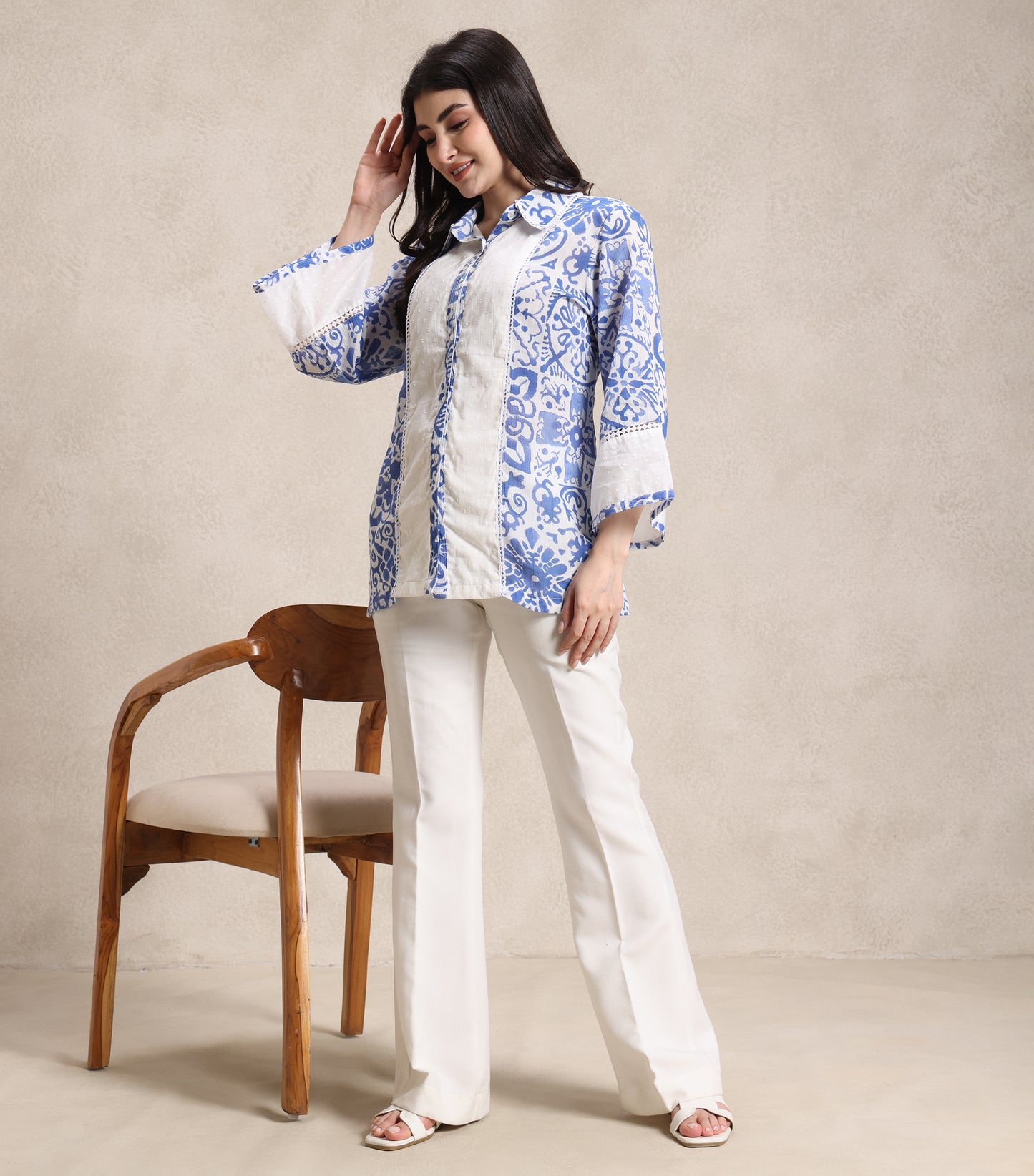 Blue and White Shirt