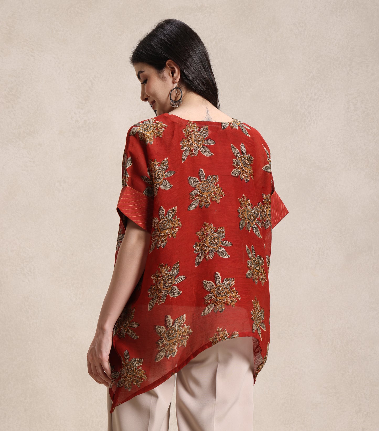 Maroon Red Kaftan Top
