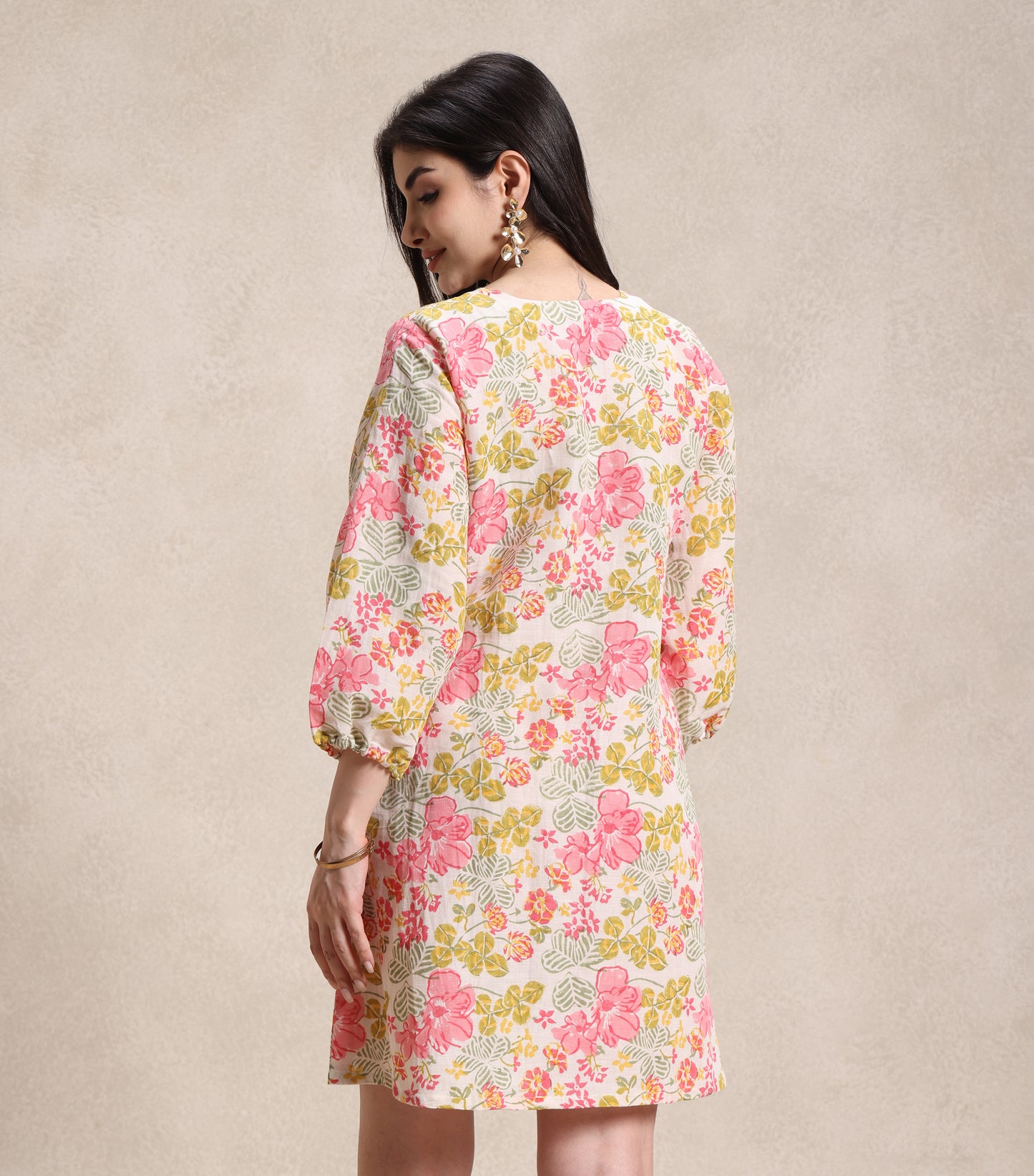 Multicolored Linen Dress