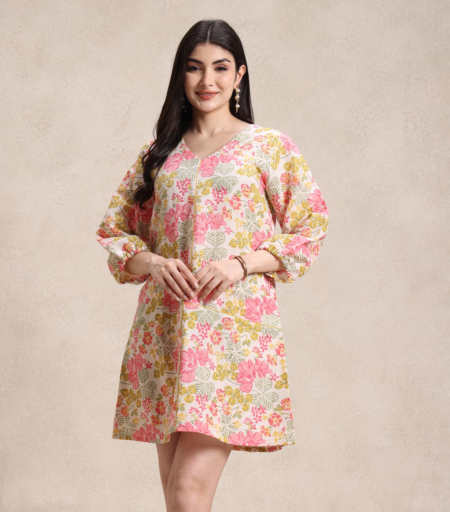 Multicolored Linen Dress