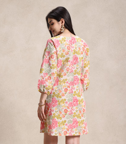 Multicolored Linen Dress