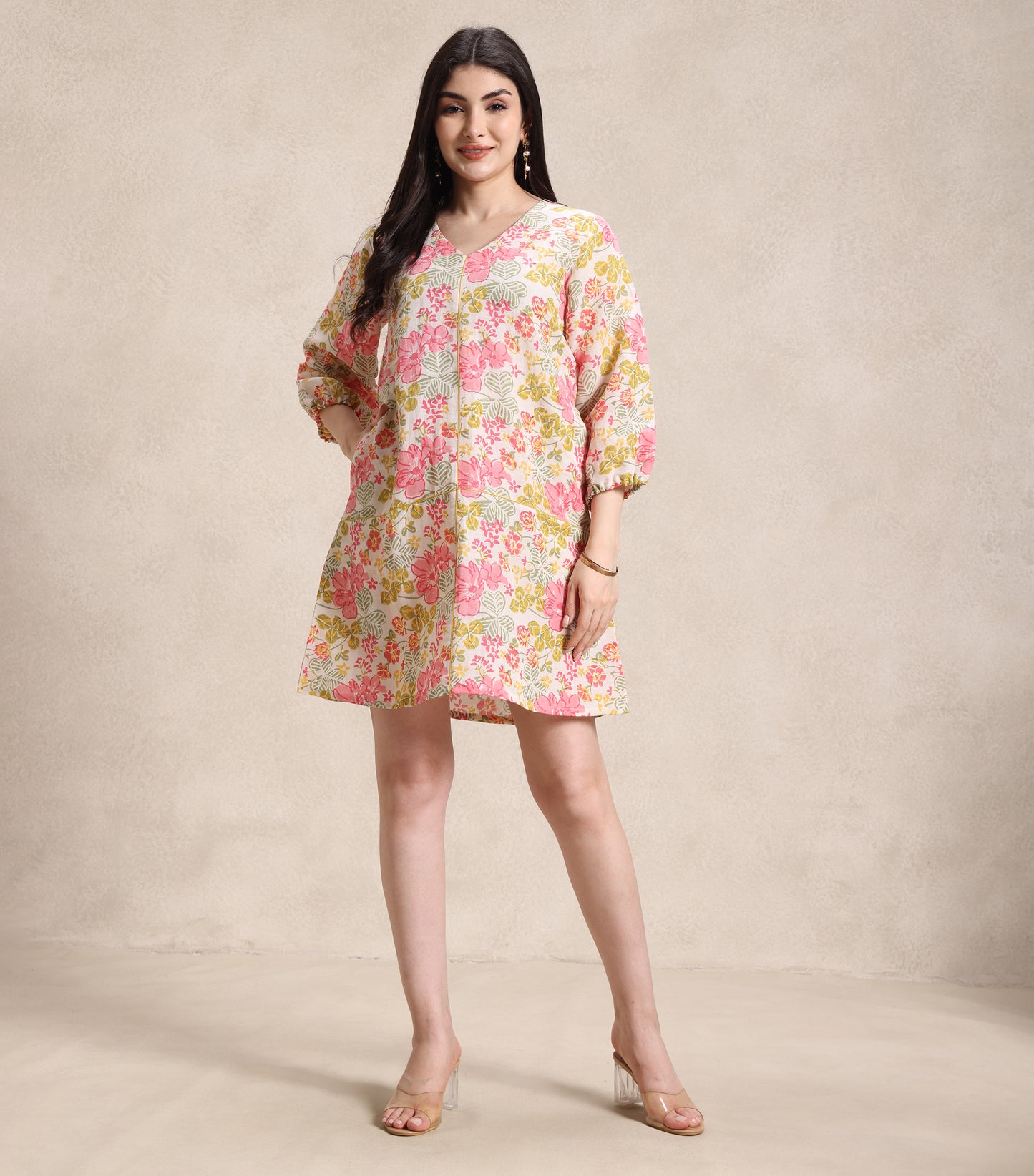 Multicolored Linen Dress