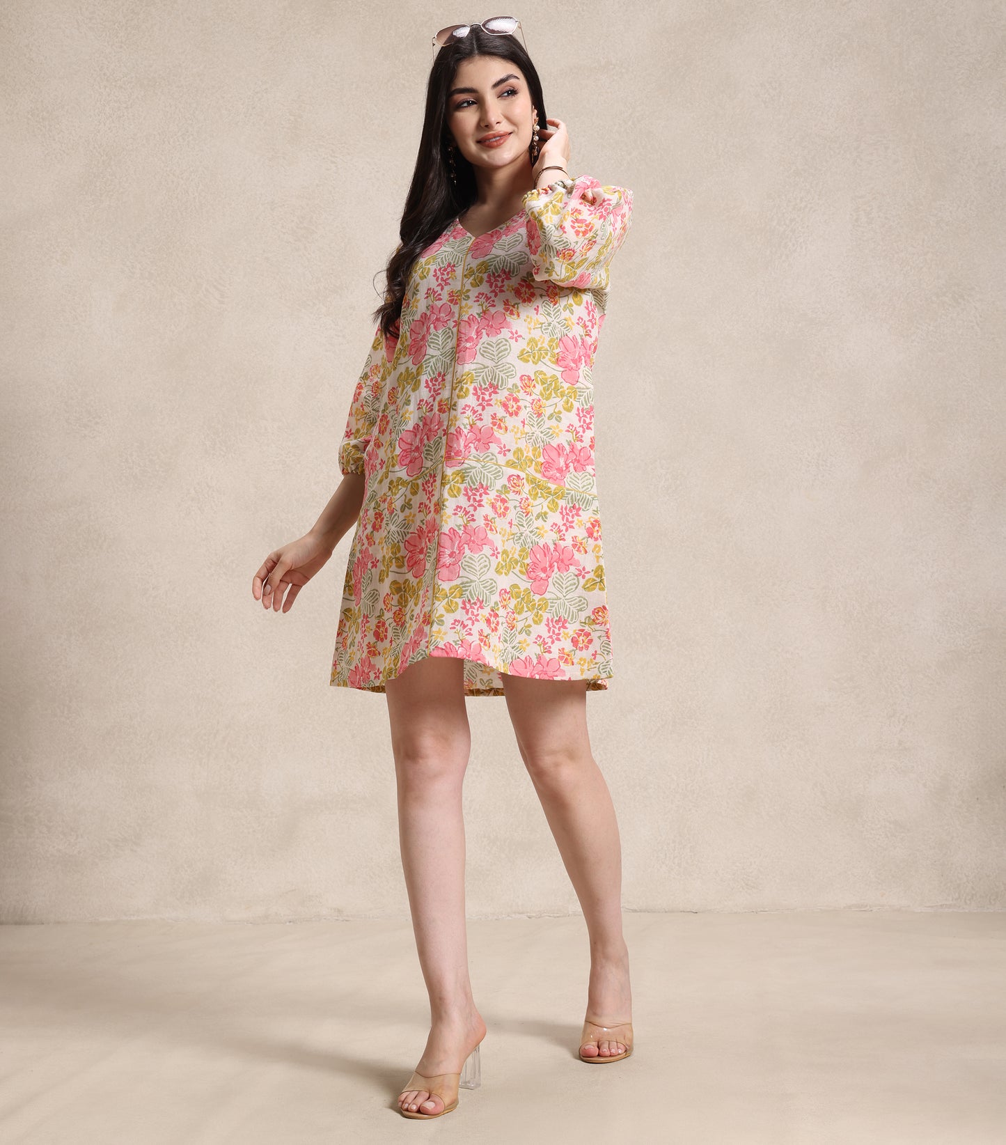 Multicolored Linen Dress